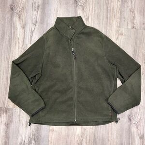 Woolrich Full Zip Up Fleece Jacket Sweatshirt Dark Forest Green Men’s Size XL